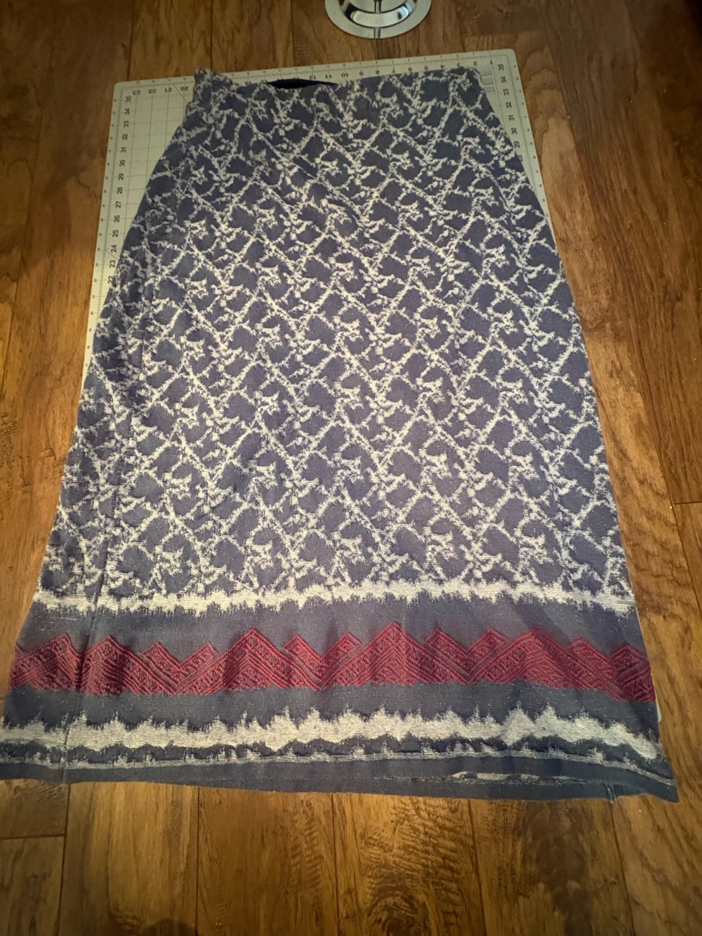 The Territory Ahead XL Linen Blend Maxi Skirt Blue Boho